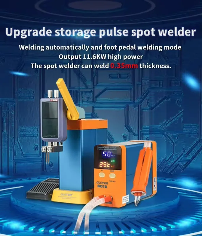 HotSale 1.6KW LED Display Glitter 801B Energy Storage Capacitor Battery Spot Welder Welding Machine For 18650 0.35mm