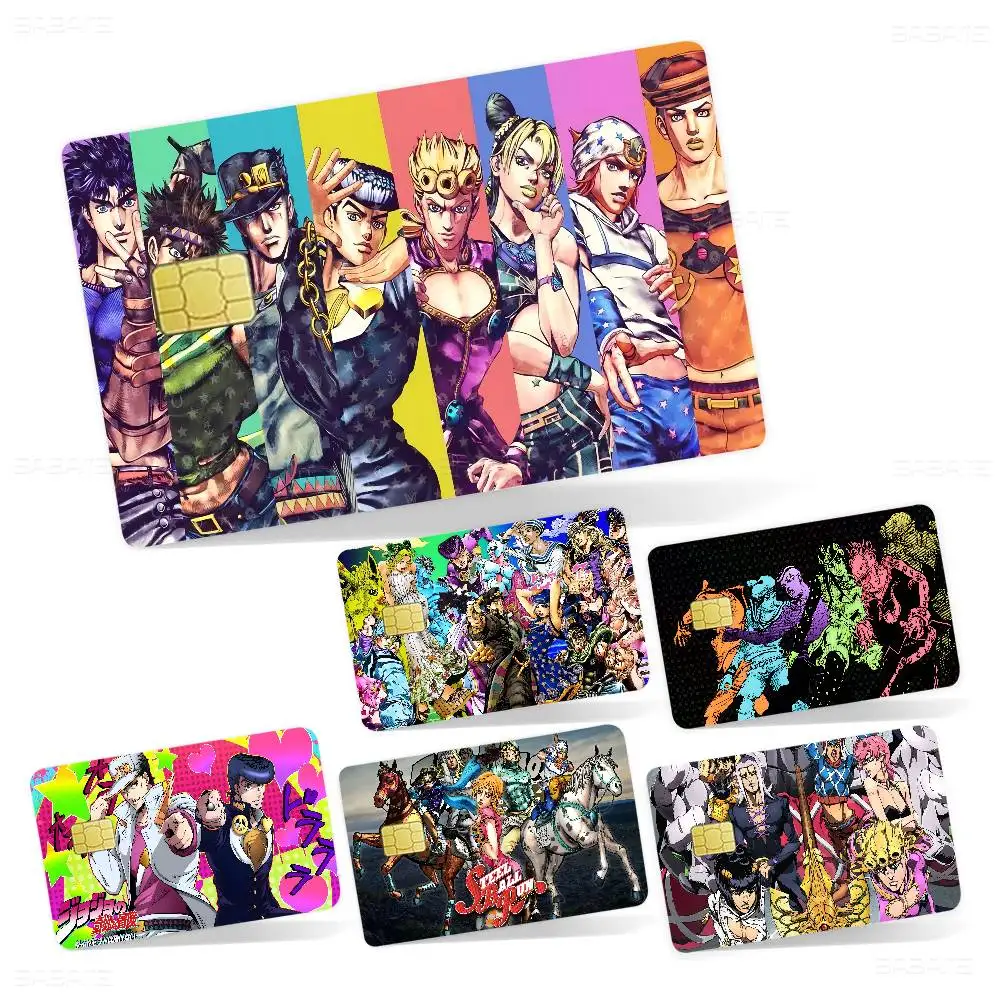 JoJo Bizarre Adventure Credit Card Skin Stickers No Adhesive Residue Water Proof for VISA Credit Card Subway Access Card