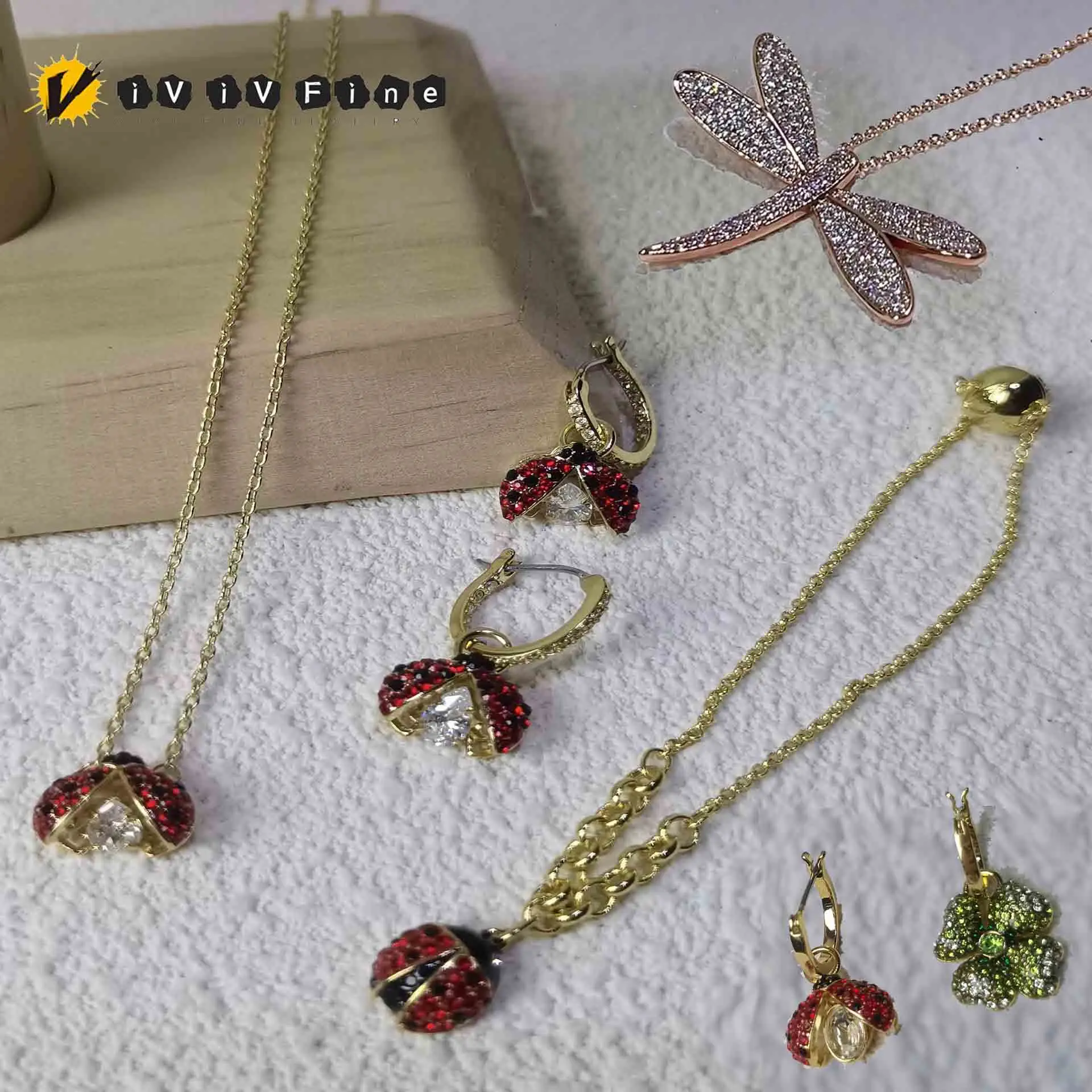 

New Fashion Insect Series Necklace Earrings Bracelet Ring 2026 Original Exquisite Jewelry Set for Women Party Accessories