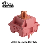 Akko Rosewood Switch 5 Pins 40gf Linear Switch Factory Lubed Deep Low-pitch Compatible with MX Mechanical Keyboard (45 pcs)