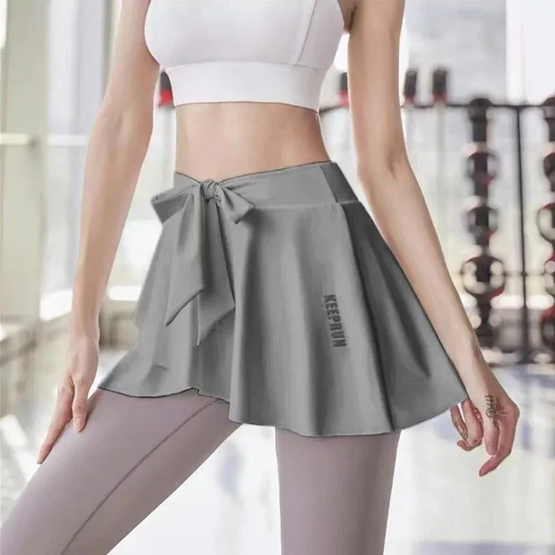 Fitn Tennis Skirt Women's Qui Dry Running Yoga Cover up ort Skirt Sports Strap f Body Skirt Summer Anti Exposure