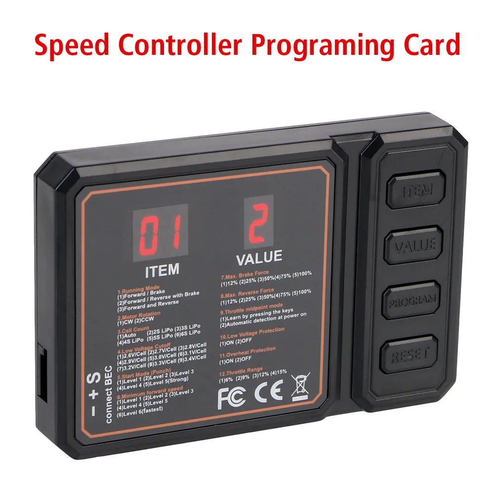 RC Car Axial SCX10 TRX4 MST CFX EX86100 for RC Boats 50 to 150A Programing Card Original ESC Electronic Speed Controller