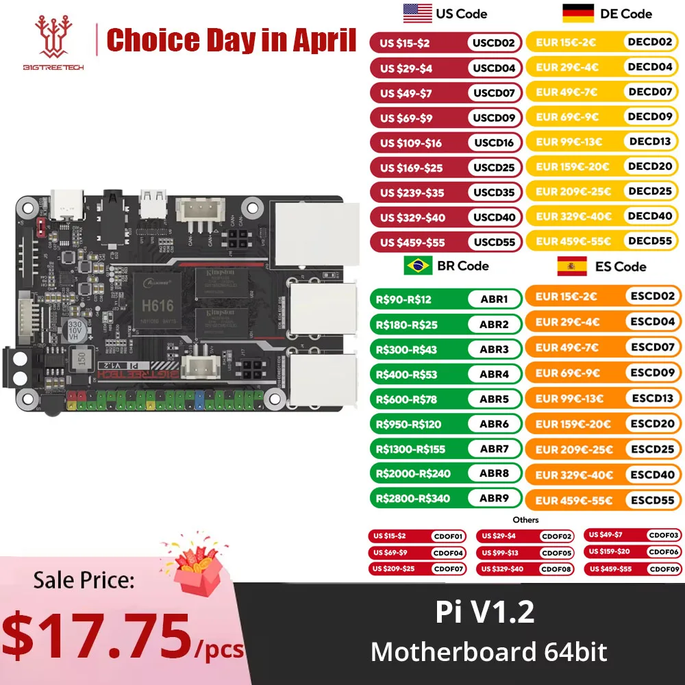�y�Z�[�����zBIGTREETECH BTT Pi V1.2 �R���g���[���{�[�h VS �I�����W Pi Raspberry Pi 3D �v�����^�}�U�[�{�[�h 64 �r�b�g 3D �v�����^�A�N�Z�T���[