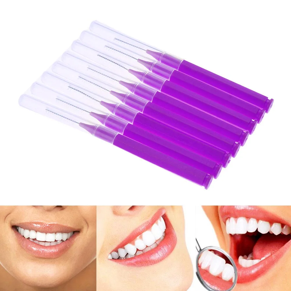 8 pçs escova interdental picaretas interdental ultra fino picaretas escova dental macia ferramenta de limpeza dos dentes dobrável para cuidados dentários