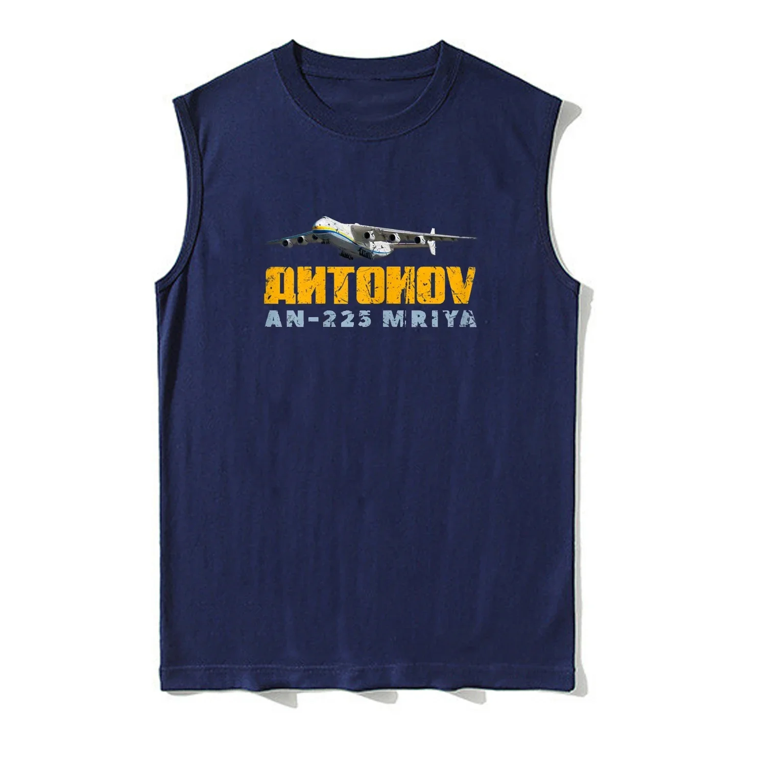 Ukraine Antonov AN-225 Mriya Strategic Cargo Aircraft Tank Top 100% Cotton O-Neck Summer Casual Mens Vests Sleeveless Tee Shirt