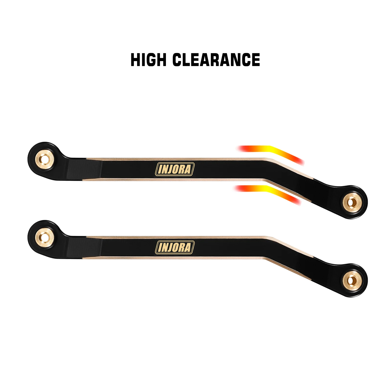 INJORA High Clearance Chassis Links Steering Links for 1/24 FMS FCX24M (Black Coating Brass)