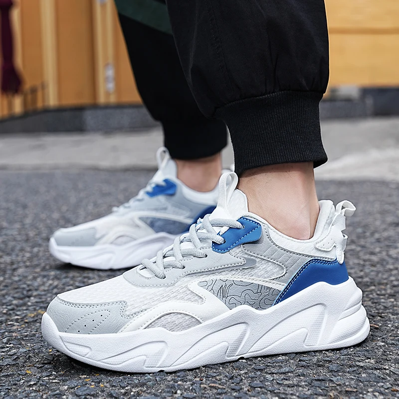 Oversize Leisure Joggging Sports Shoes Summer Breathable Running Shoes Men Chunky Sneakers Outdoor Walking Shoes Male Footwear