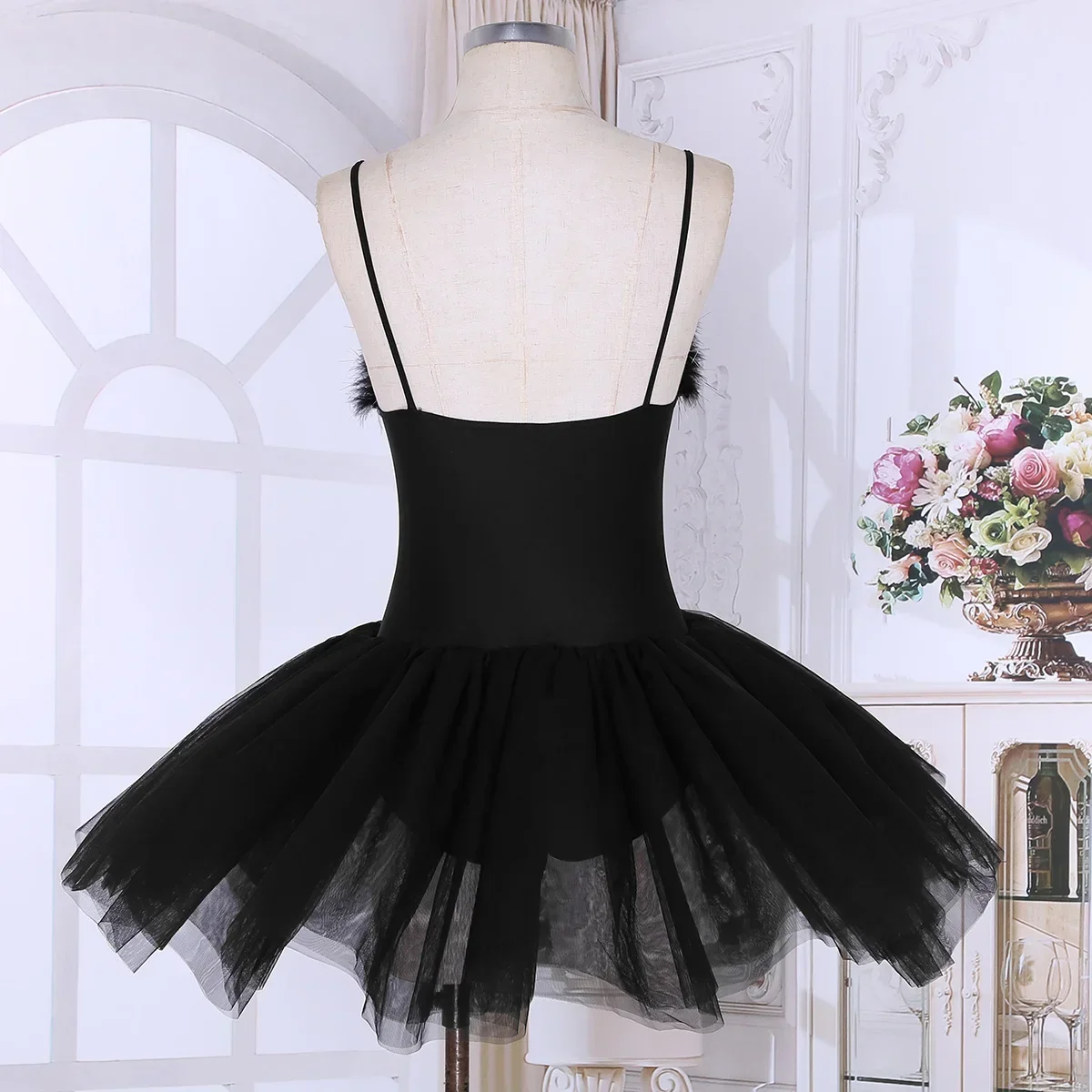 Frauen Schwanensee Ballett Tanz Trikot Kostüme Ballett Kleid Pailletten Perlen Blume Trikot Tutu Kleid Bühne Leistung Dancewear