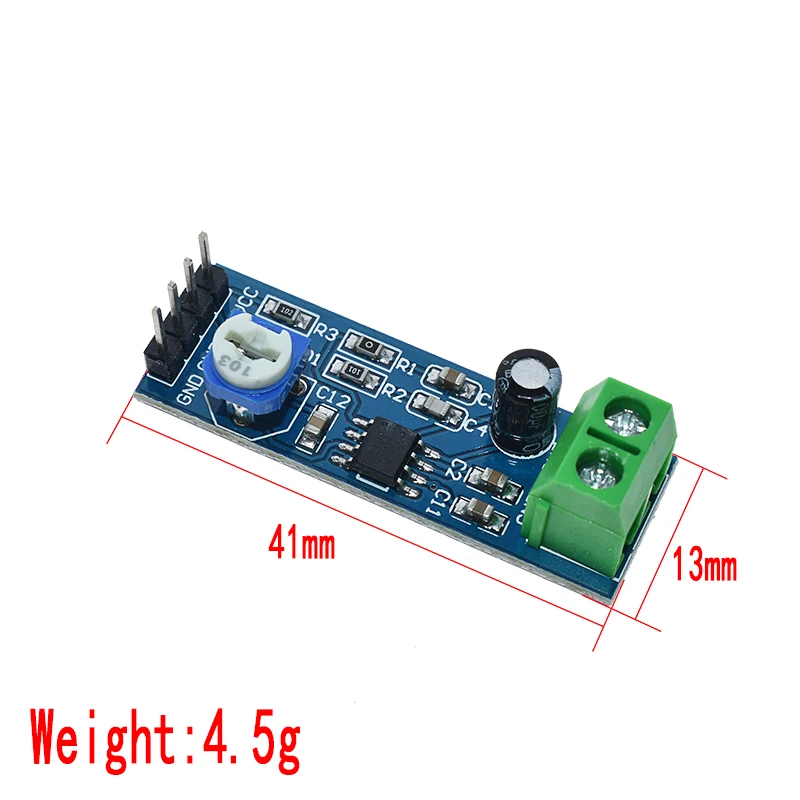 200 Times Gain Amplifier Board Mono Power Amplifier 5V-12V Input LM386 Audio Power Amplifier Module