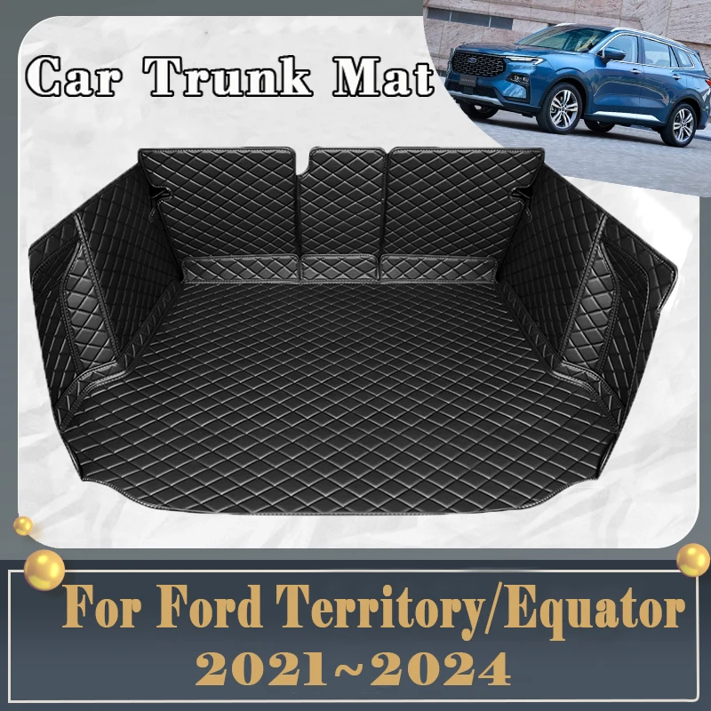 Car Trunk Mat For Ford Territory Accessories 2021~2024 Equator Sport Dirt-resistant Fully Rear Cargo Tray Car Auto Accessories