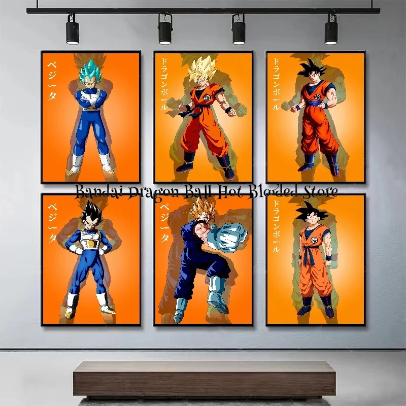 

Canvas Painting Hot-blooded Classic Anime Dragon Ball Goku Vegeta Figures HD Poster Picture aesthetic room decor Painting Gift