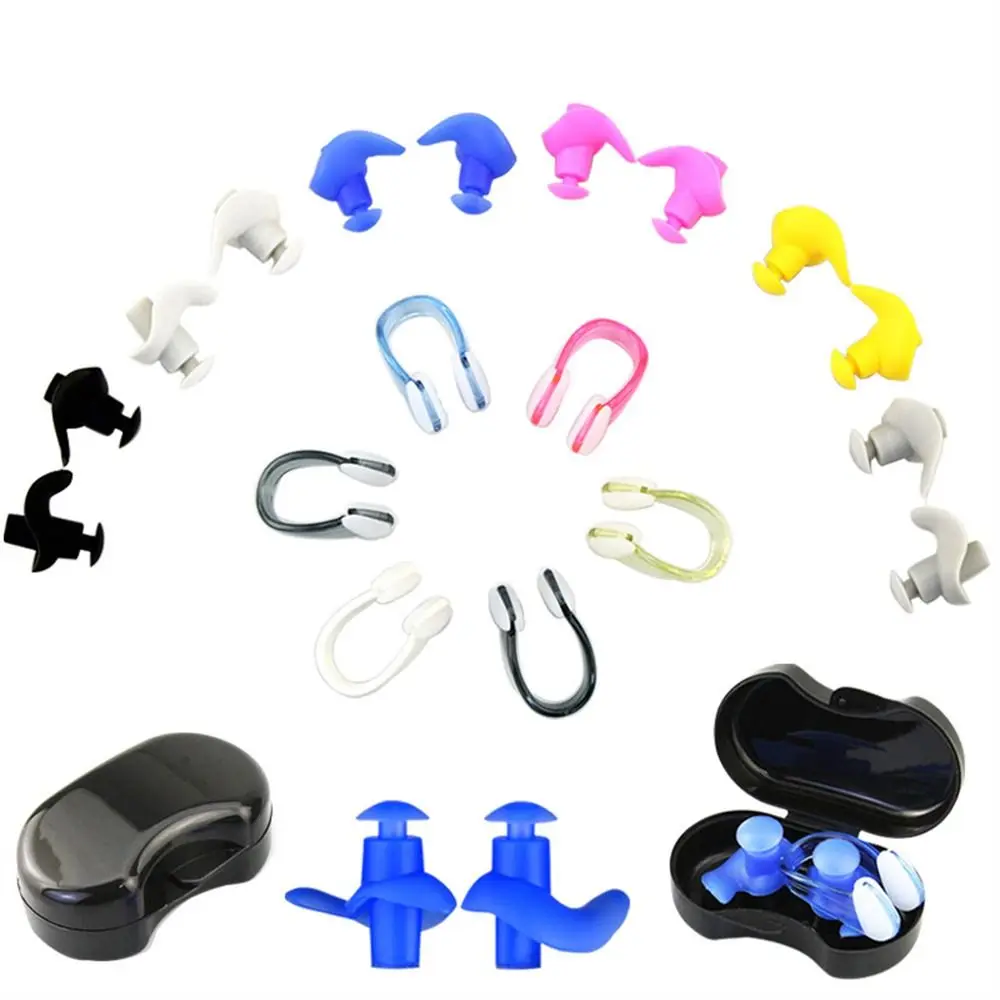 

Summer Waterproof Diving Silicone Anti-noise Earplug Nose Clip Set Swimming Earplugs Swim Nose Clip Swim Nose Ear Plug
