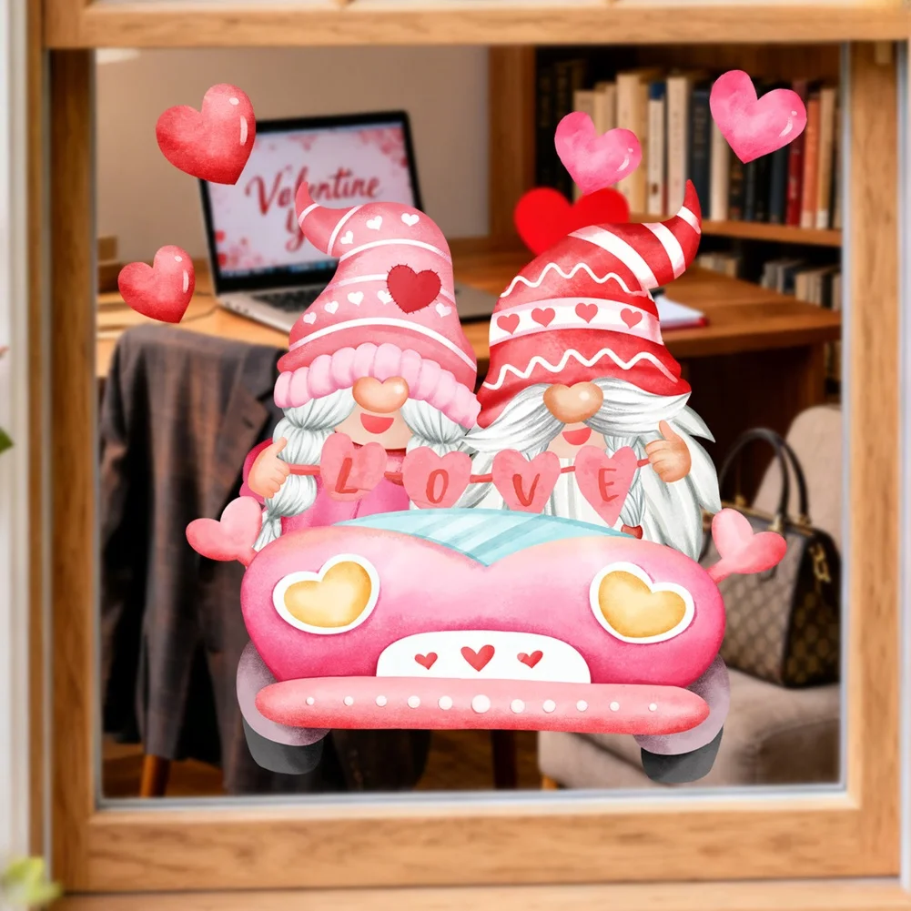 Vibrant Heart Window Sticker Double Sided PVC Decal Static Cling for Window Mirror Glass Door For Home Bedroom Living Room Use view 2
