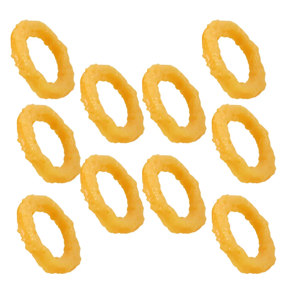 

10Pcs Simulated Squid Rings Adorable Food Decor Wear-Resistant Artificial Food for Home Decoration Photo Prop Store Accessories