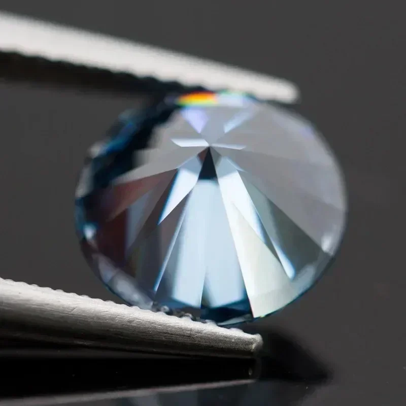

NEW Moissanite Round Shape Royal Blue Color Wholesale Lab Grow Diamond Premium Gemstones of The Highest Quality with GRA Certifi