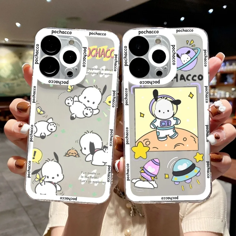 Niedliche Pochacco-Hunde-Handyhülle für Samsung Galaxy S20 S20FE S21 S21FE S22 S23 S23FE S24 Plus