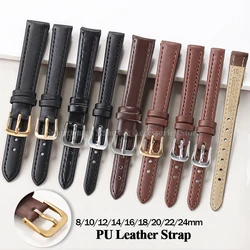 8mm 10mm 12mm 14mm 16mm 18mm 20mm 22mm 24mm PU Leather Watch Strap for Seiko for Rolex Waterproof Sport Bracelet Men Wrist Band