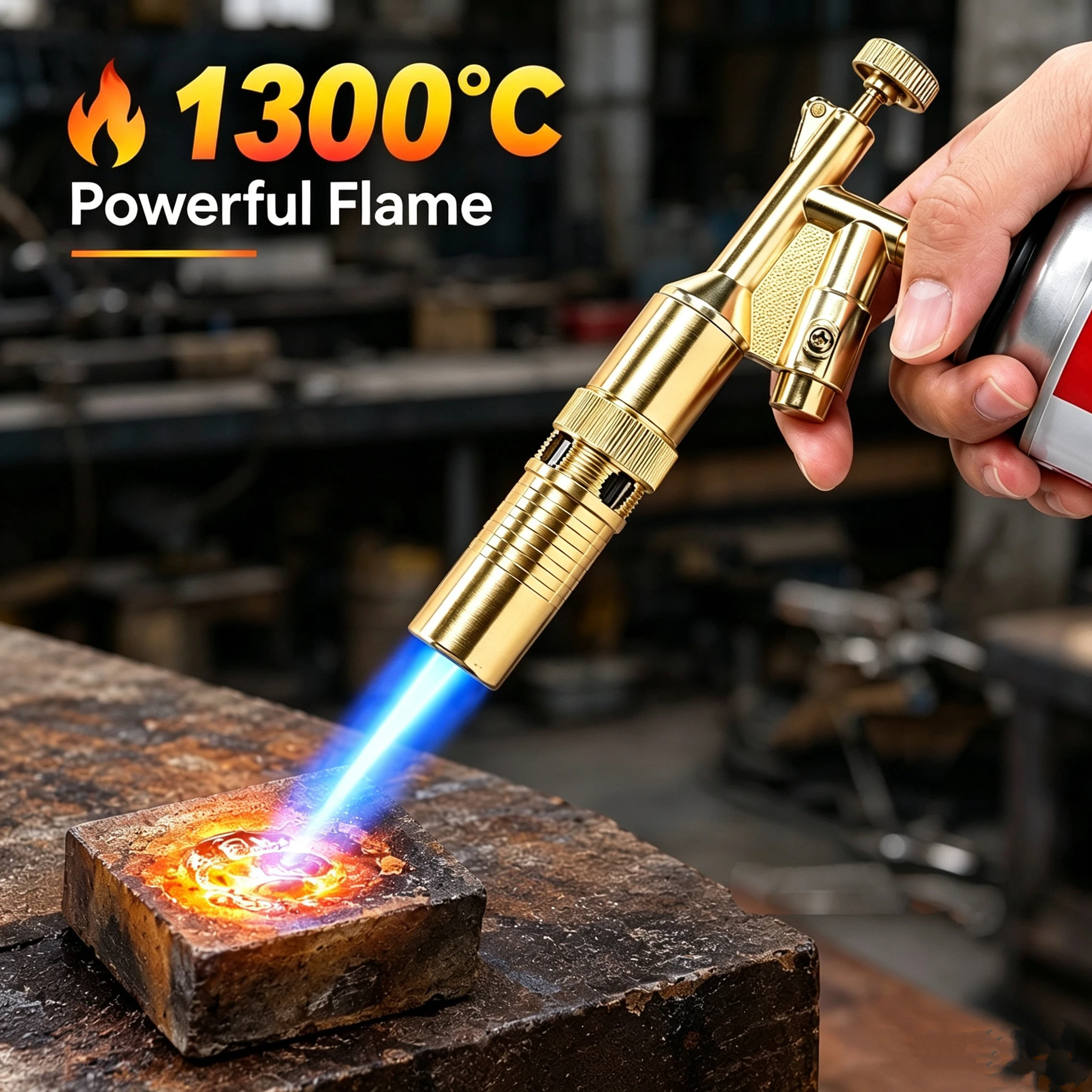 Portable Butane Gas Torch Adjustable Flame Blow Torch for Soldering Copper Pipe Welding BBQ Heating Cooking Tool