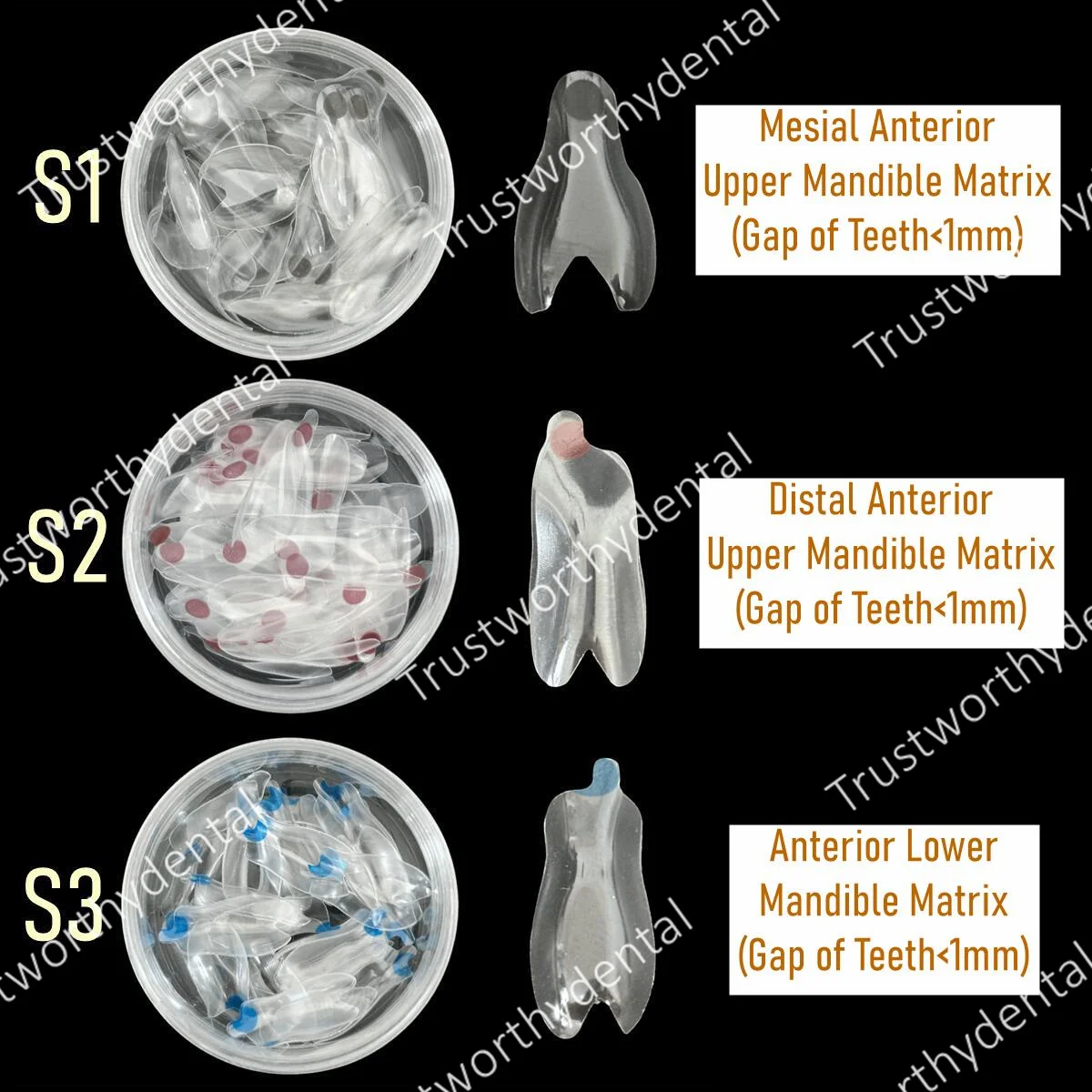 Dental Transparent Matrix Clear BT Closure Matrices  Diastema Wedges Similar with BioClear Diastema Class Restoration