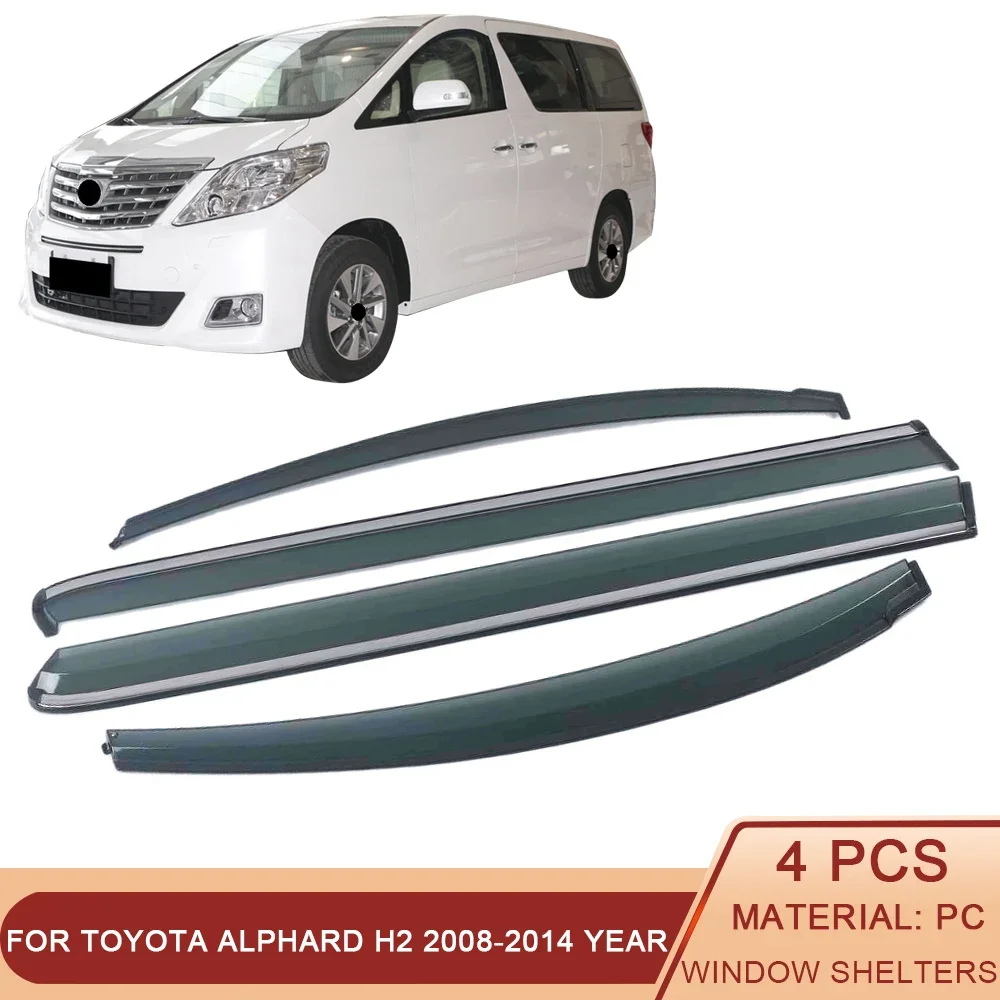 

For TOYOTA Alphard H2 2008-2014 Car Window Sun Rain Shade Visors Shield Shelter Protector Cover Trim Frame Sticker Accessories