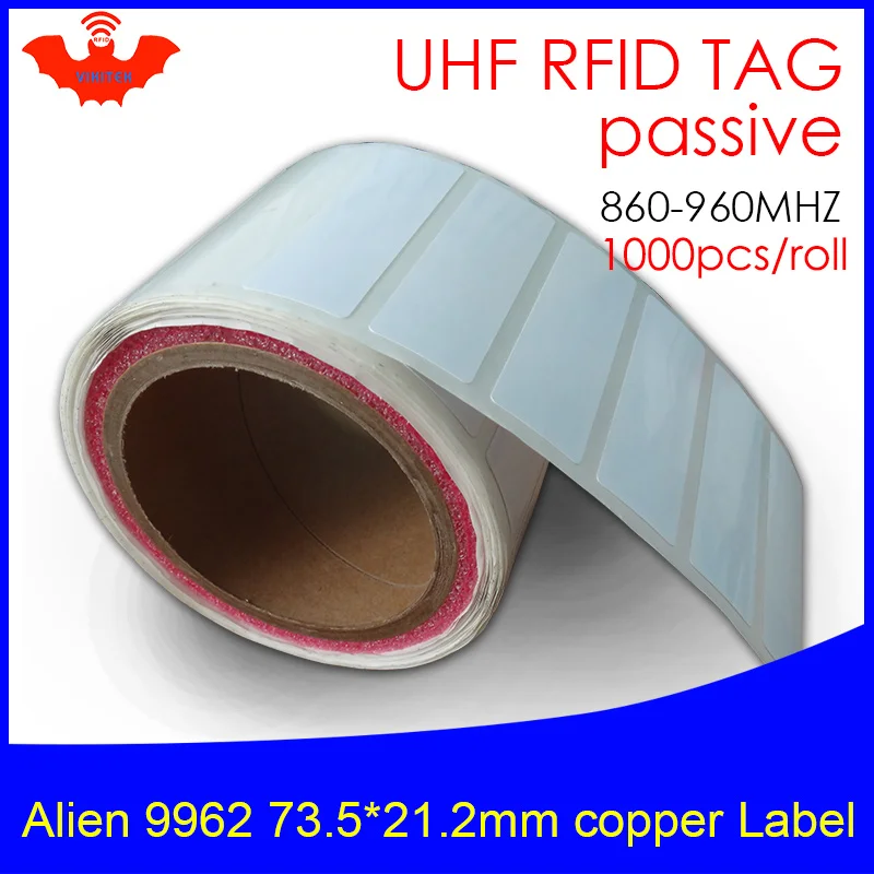 

UHF RFID tag sticker Alien 9962 9662 EPC6C printable copper label 915mhz868m H9 1000pcs free shipping adhesive passive RFID lab