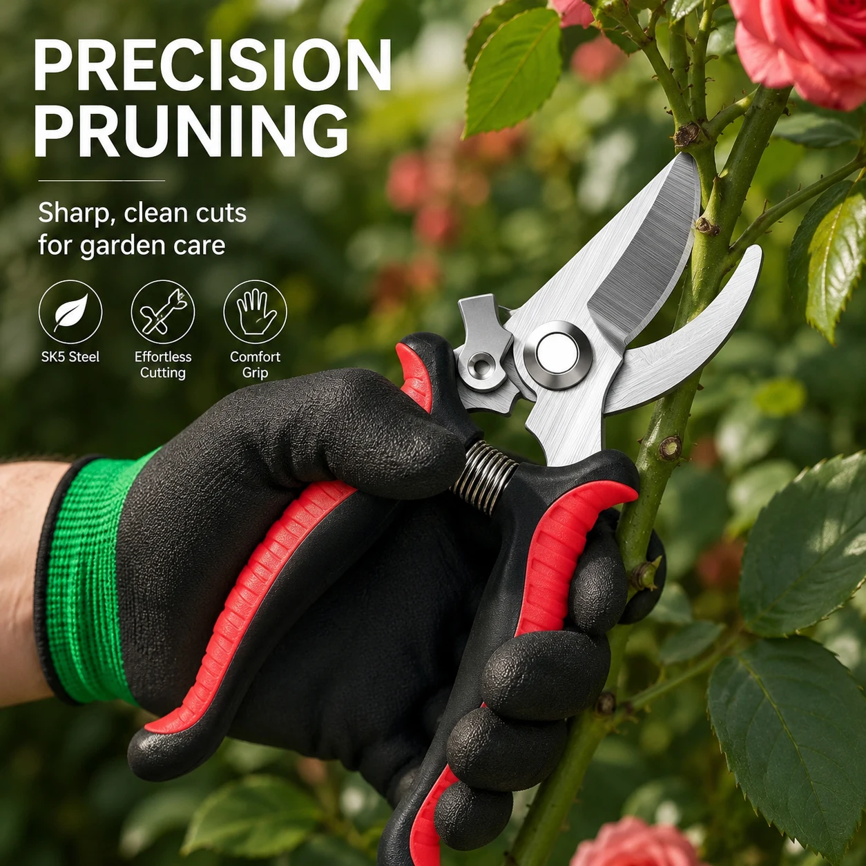Stainless Steel Gardening Shears Set For Fruit Tree Pruning Flower Trimming Branch Cutting Pruning Shears with Comfortable Grip