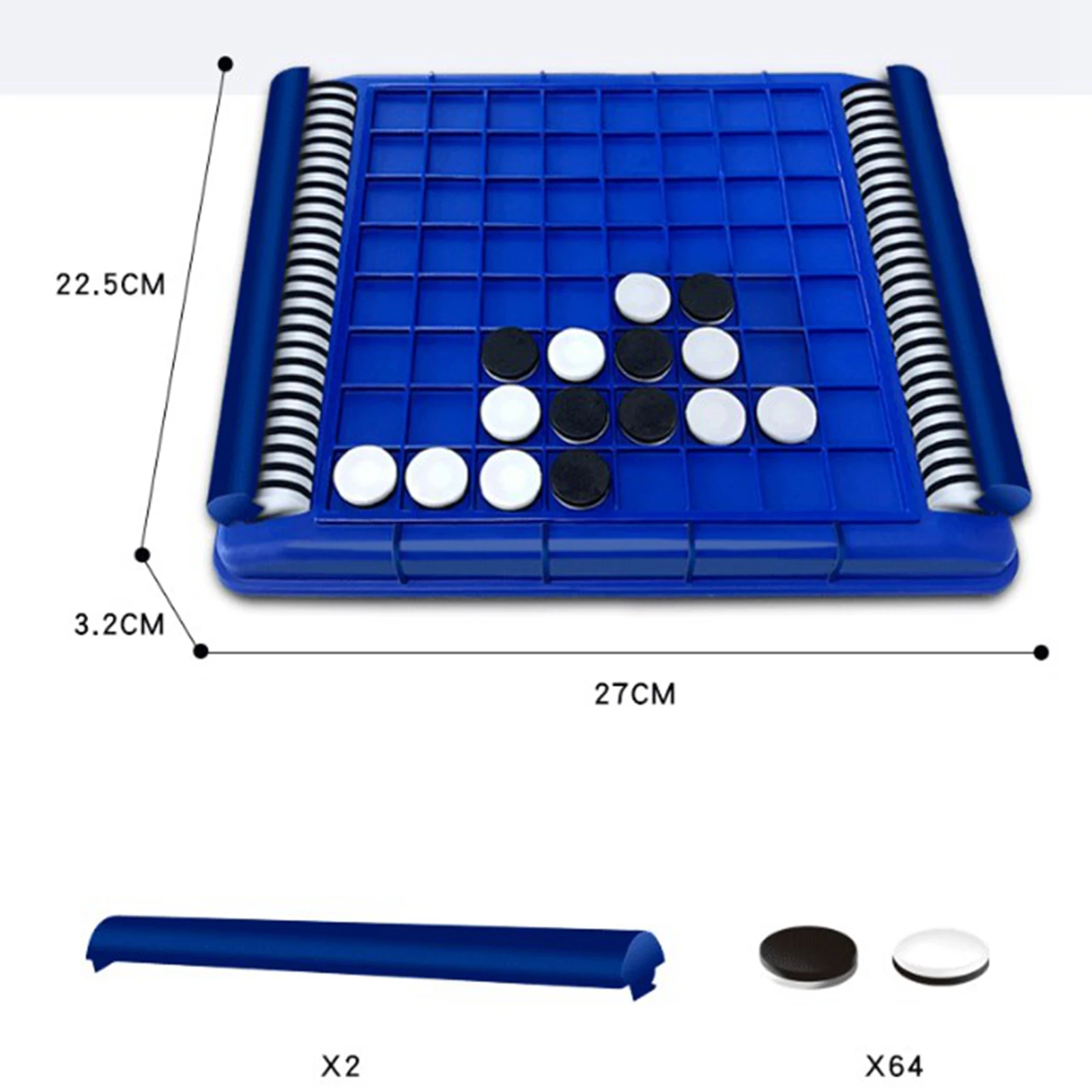 Reversi Strategy Board Game Set Educational Toy Reversi Chess Board Game 2 Players for Adults Teens Home Travel Family Games