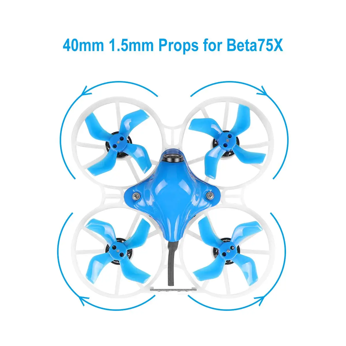 BETAFPV Beta75X 2 S Whoop zestaw ze szkieletem czarno-biały z 2 zestawami 40mm 4-łopatkowe 1.5mm wałek niebieski dla silnika 110X 75mm 2 S 3S