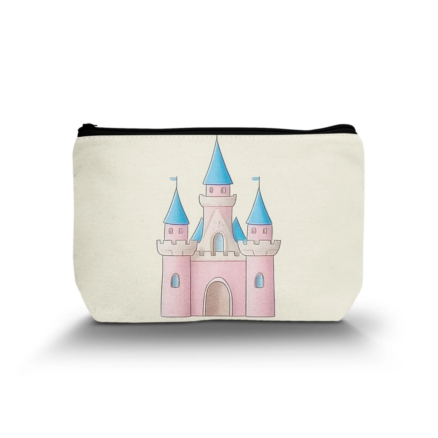 1Pc Cartoon Cute Castle Cosmetic Bag Simple And Durable Zipper Portable Women'S Cosmetic Bag Best Gift For Friends A