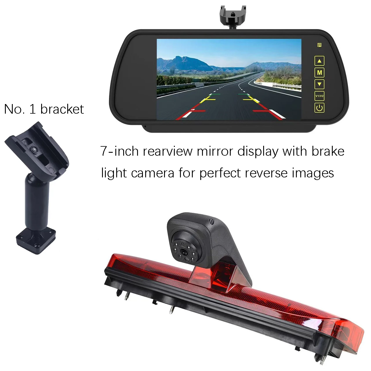 Car OEM Brake Light Reversing Camera IR Night Vision IP68K For Ford Transit Connect Van 2013+ (Built-in LED brake light strip)