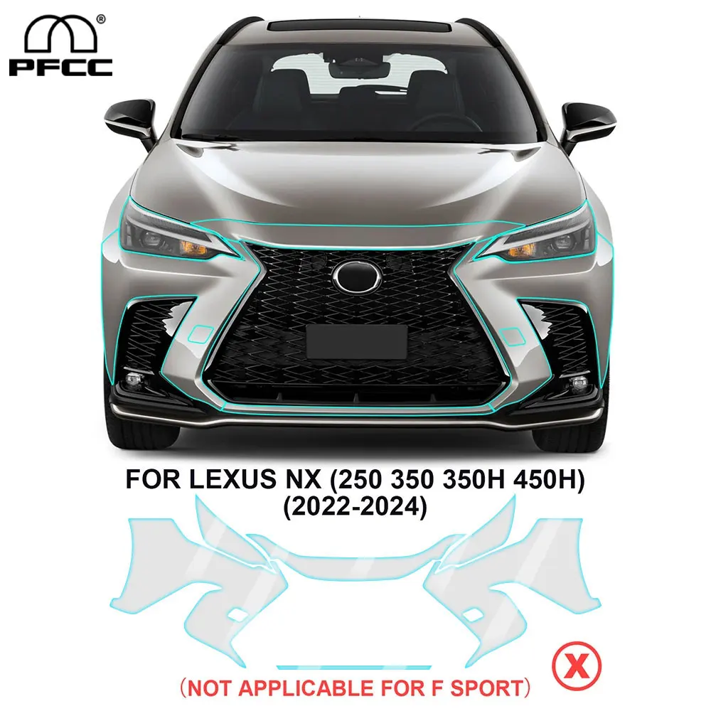 

Для Lexus NX 250 350 350H 450H 2022 2023 2024 Предварительно вырезанная защитная пленка из ТПУ для автомобильной краски Прозрачный комплект бюстгальтера Наклейка Аксессуары PFCC ﻿