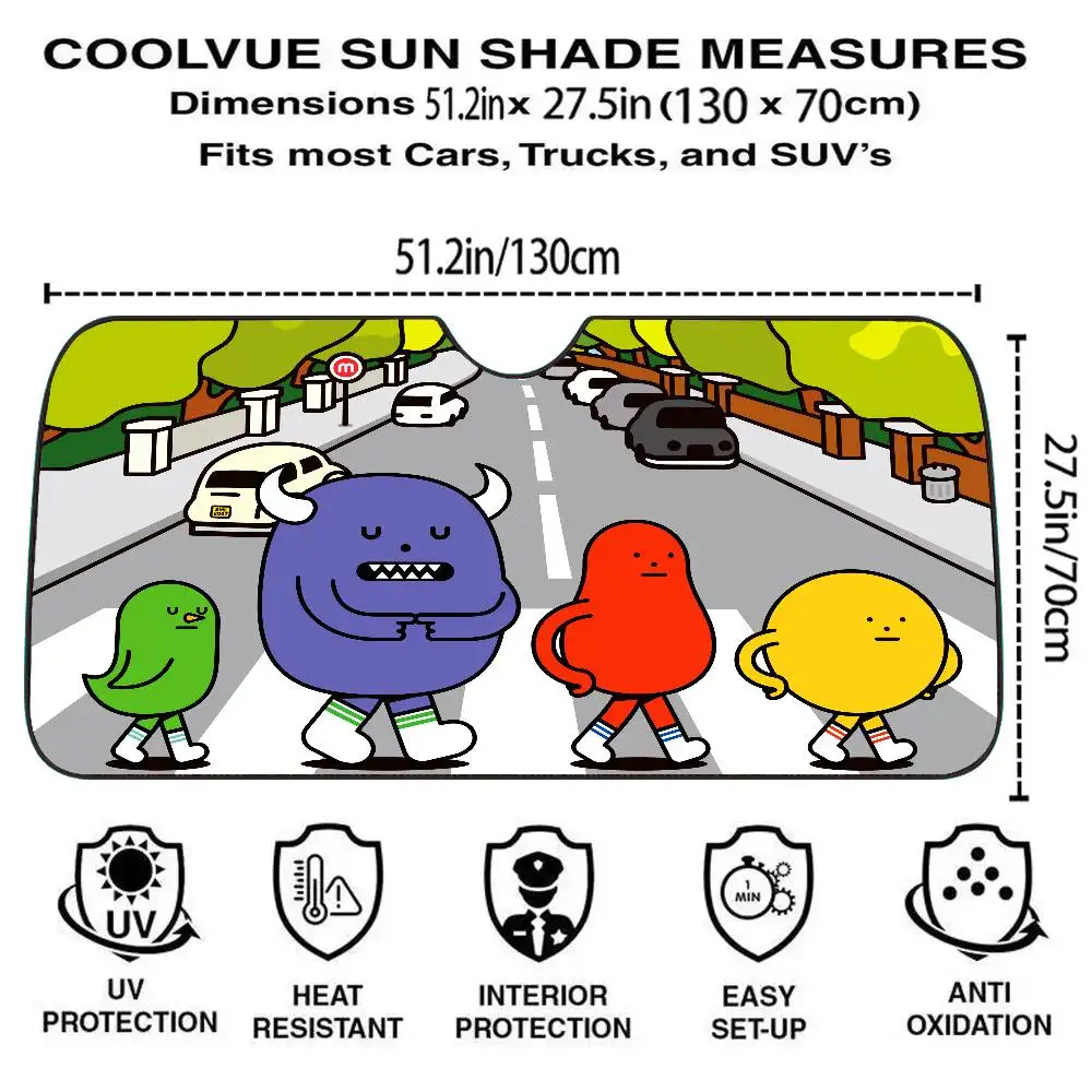 كوريا S-ستيكي الوحش مختبر سيارة ظلة الزجاج الأمامي نافذة أمامية قناع 70x130 سنتيمتر الشمس قناع الشمسية حماية منقوشة هدية الجدة سيارة
