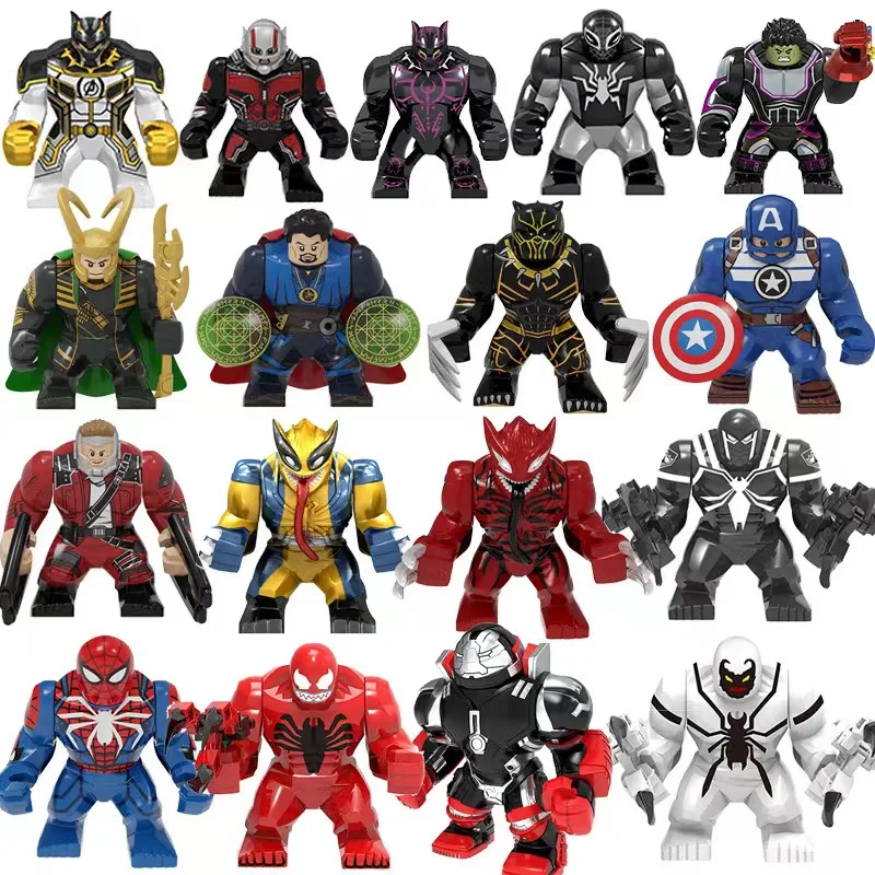 Marvel Avengers building blocks, Avengers, Lizards, Spider Man, Venom, Panther, 3D action characters, collection toys, gifts