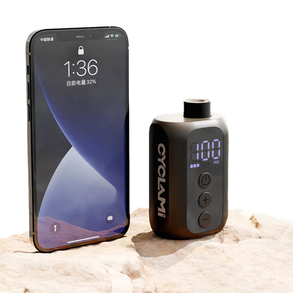 

Мини-портативный воздушный насос 100PSI со светодиодным дисплеем, USB перезаряжаемый насос для велосипедных шин, воздушный насос высокого давления для велосипеда, мото автомобиля