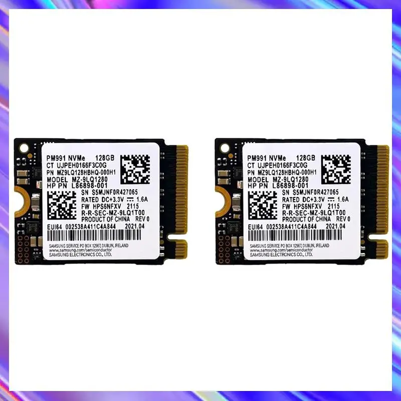 

2X PM991 128G 2230 PCIE3.0 NVME SSD высокоскоростная передача данных для ноутбуков, планшетов, карт памяти, жесткого диска