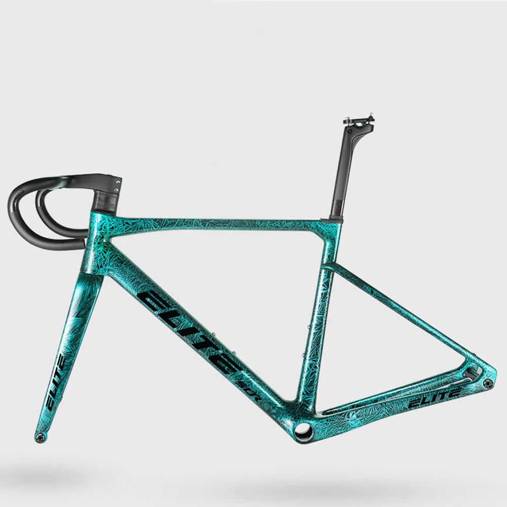 Neu Eingetroffen Ultraleichter 950g T1000 ELITE Carbon-Rennradrahmen Scheibenbremse Fahrradteil 47/49/51/54/56cm BB86 Vollständige HID-Kabelverbindung – Detail 13