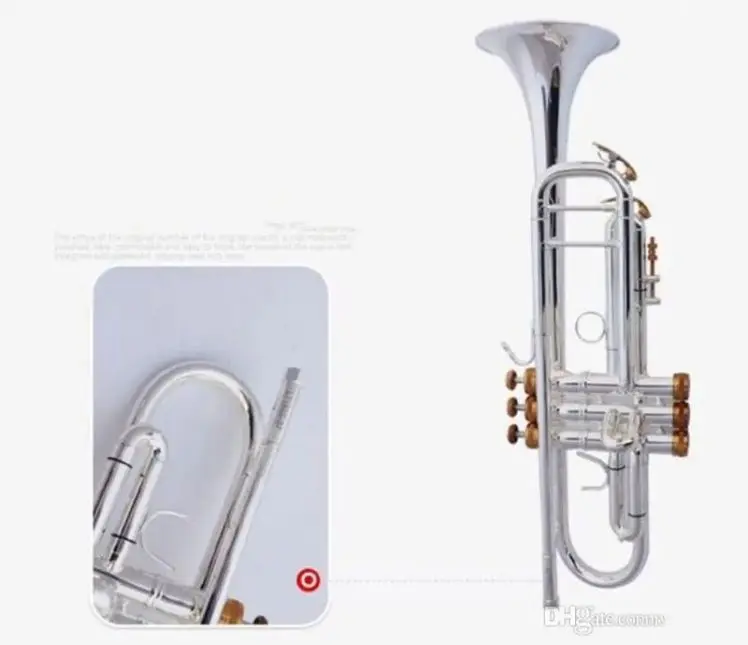 

LT180S 37 Trumpet Authentic Double Silver Plated B Flat Professional Trumpet Top Musical Instruments Brass Bugle Bb Trumpete FRE