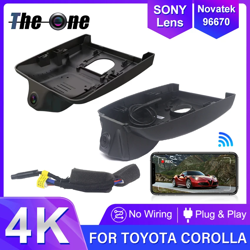 Plug and play Dash Cam For Toyota Corolla Hybrid 2019 2020 2021 2022 2023 2024 Hatch & Hatchback & Sedan Car DVR 4K UHD DashCam