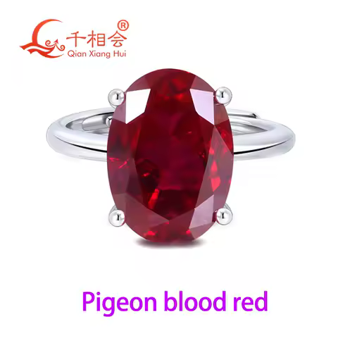 8.5ct 10*14mm Oval Cut 925 Silver Adjustable Ring Pink Pigeon Blood Red Cornflower Blue Yellow lab sapphire &amp; Paraiba Color