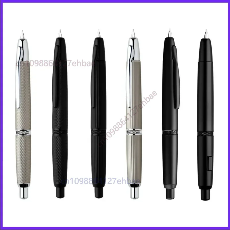 For MAJOHN A1 Fountain Pen Metal Fish Scale Striped Engraving Retractable EF Nib  Writing Pen for Gift