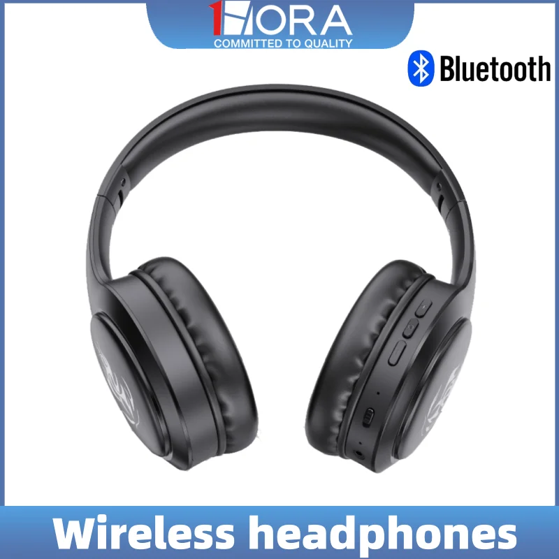 1HORA لهب سماعة رأس بخاصية البلوتوث AUT202 فوق الأذن HiFi سماعة ستيريو تصميم قابل للطي HD دعوة صحيح سماعة الألعاب الرياضية اللاسلكية