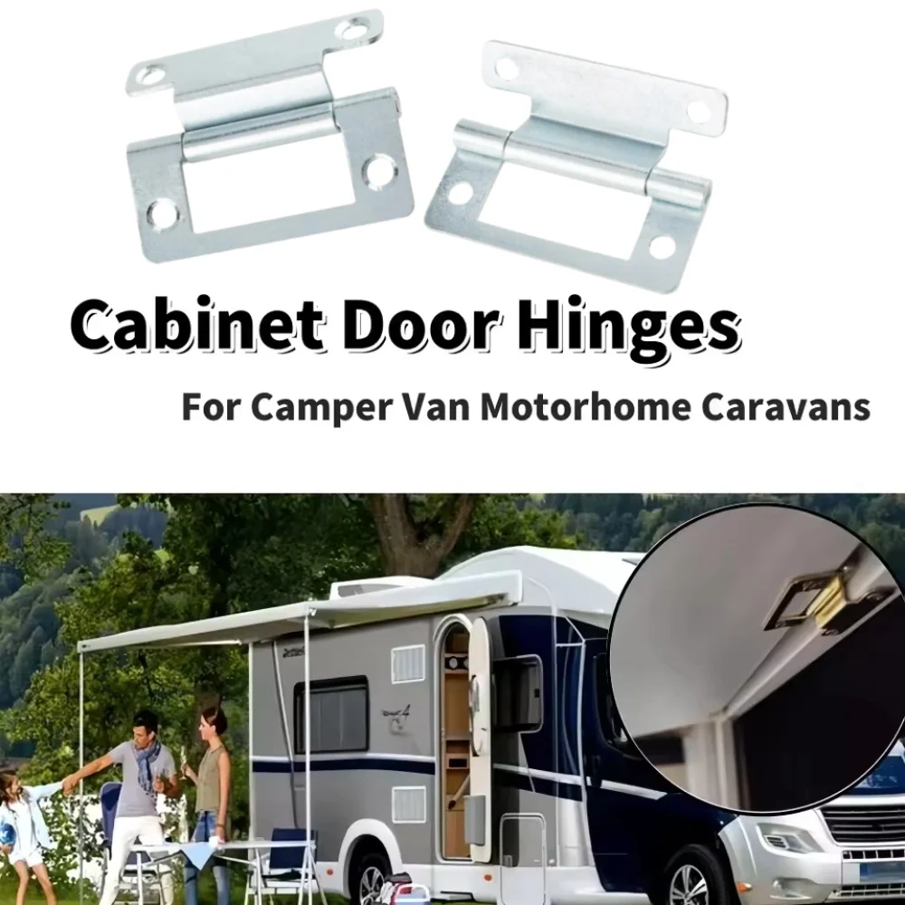 2pcs Metal Motorhomes Folded Hinges For Room Door Steel Cranked Flush Hinge Perfect For Caravans Accessories Door Hinges