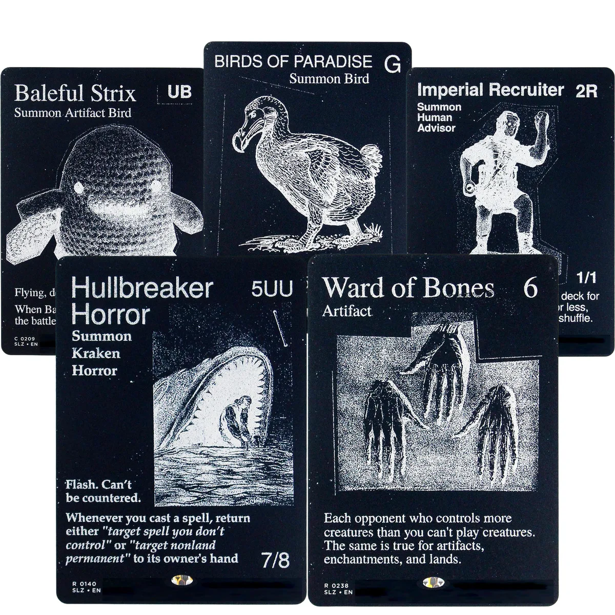 Non-Foil SLZ Birds of Paradise/Ward of Bones/Baleful Strix TCG M Proxy Cards Custom Top Quality Game Collection Trading Cards