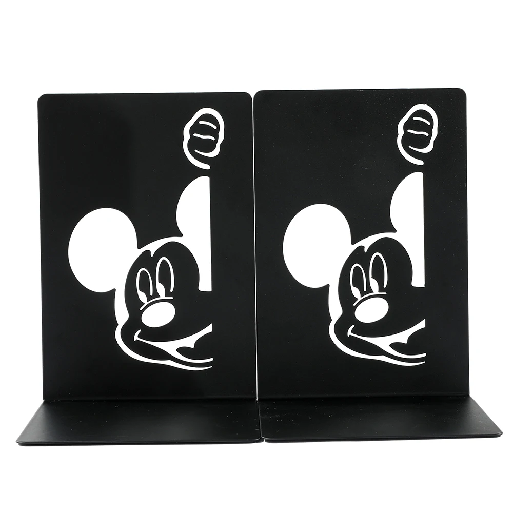 Disney Classic Cartoon Mickey Mouse Bookends for Fans Decorative Metal Books Support Ends Books Holder Accessories Gifts