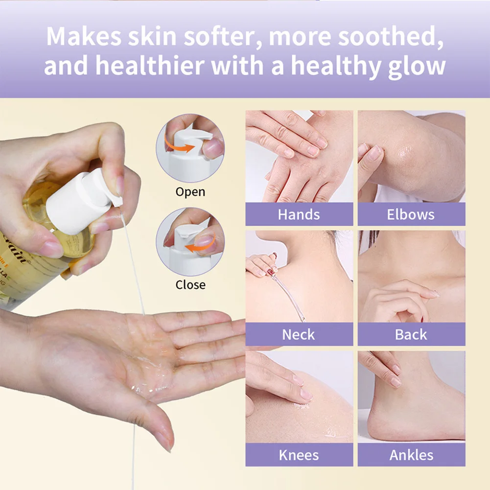 Vanilla Massage Body Oil Organic Deep Hydration Infused Natural Vanilla Aroma Non-Greasy Create Silky Smooth Skin