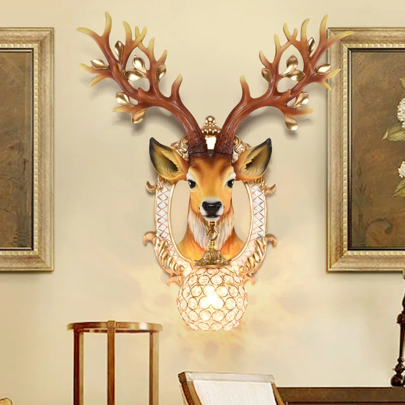 Exquisite LED Decorative Wall Lamp Creative Design Resin Deer Light Mordern Luxury Art Decor Animal Lighting for Living Room