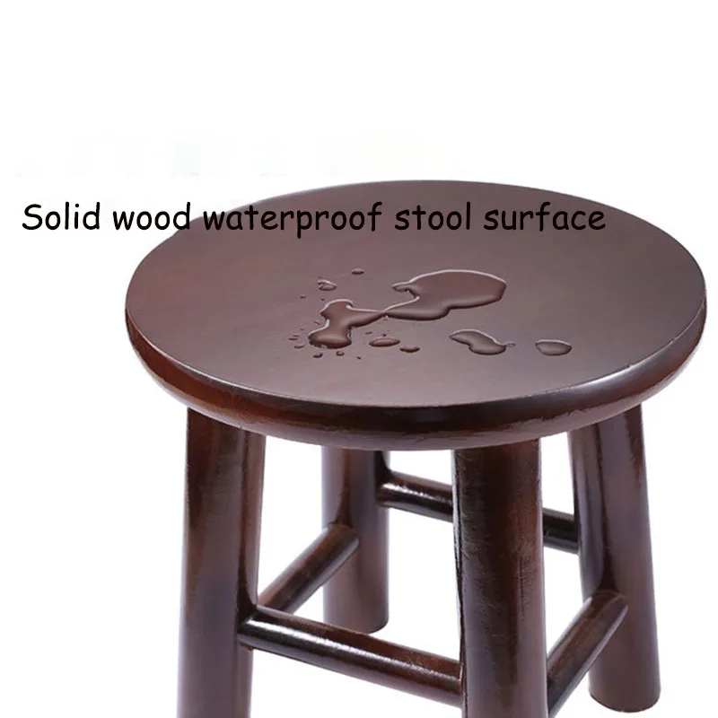 Multi Color Solid Wood Household Round Stool Rubber Wood Outdoor Fishing Bench Living Room Shoe Changing Stools