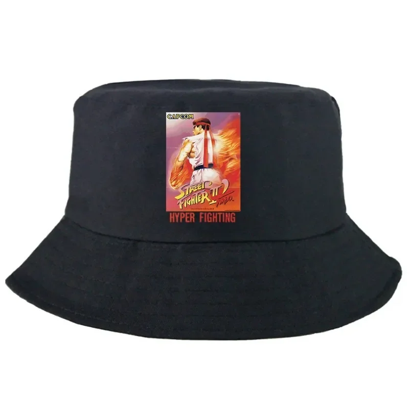 Street Fighter II Turbo Ryu Hyper Fighting Bucket Hat Summer Foldable Bucket Hat Man Women Outdoor Sunscreen Fishing Hunting Cap