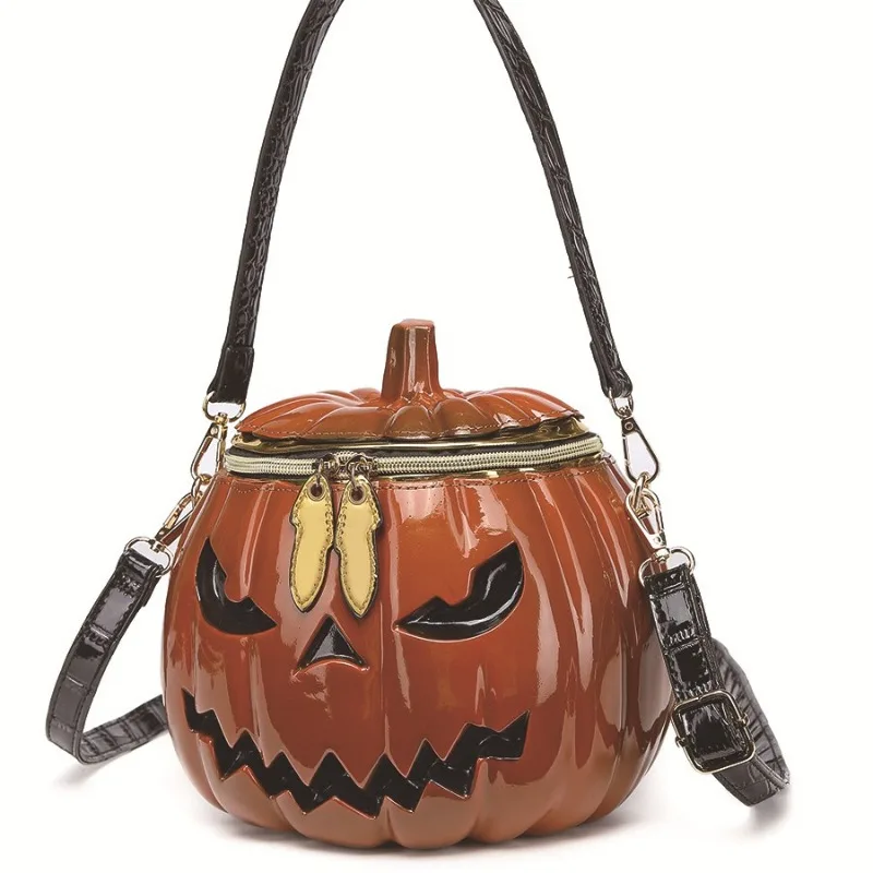 New Women's Bag Halloween Simulation Pumpkin Bag Portable Shoulder Messenger Multi-functional Bag Funny Shape Ghost Festival