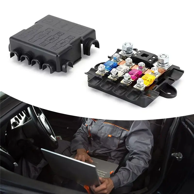 Top-Rated For Car Boat For Auto Heavy Duty Power Distribution Fuse Box Block For Mega& Midi Fuses Holder Voltage Regulator